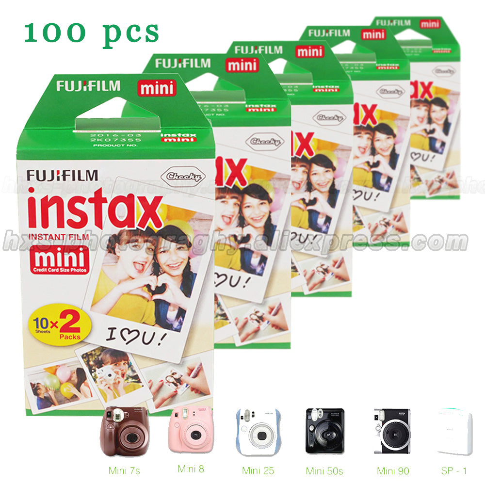 Genuine 100 White Sheets Fuji Fujifilm Instax Mini 9 Film For Instax Mini 8 9 50s 7s 7 90 25 Share SP-1 SP-2 Instant Cameras